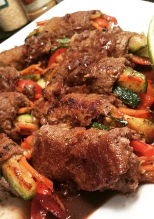 A picture of Balsamic Steak Rolls.