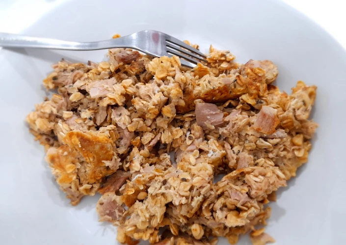 Receta Revuelto de atún con huevo y avena