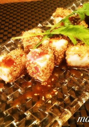 A picture of Tuna Steak with Korean Sauce.