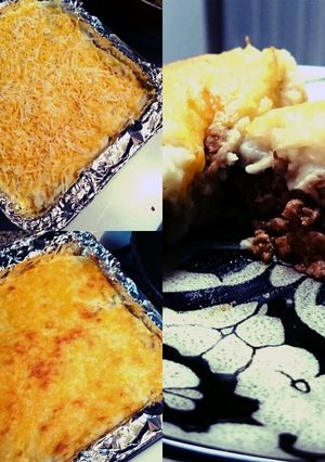 A picture of Mash potato pie.