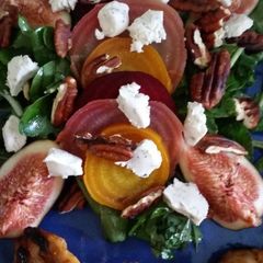A picture of Beet and fig salad.