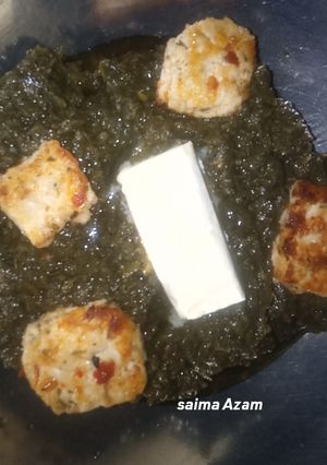 A picture of Palak paneer❤.
