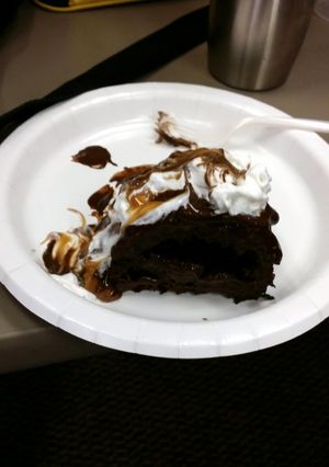 A picture of No excuses chocolate cake.
