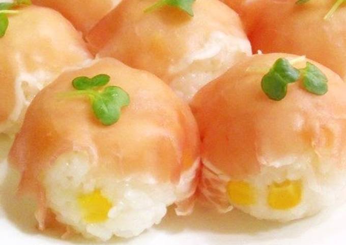 Sushi Balls with Cured Ham & Corn