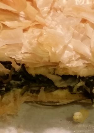 A picture of Spinach phyllo pie.