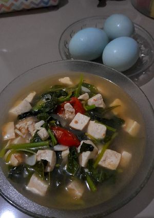 Foto resep Tumis bayam + tahu