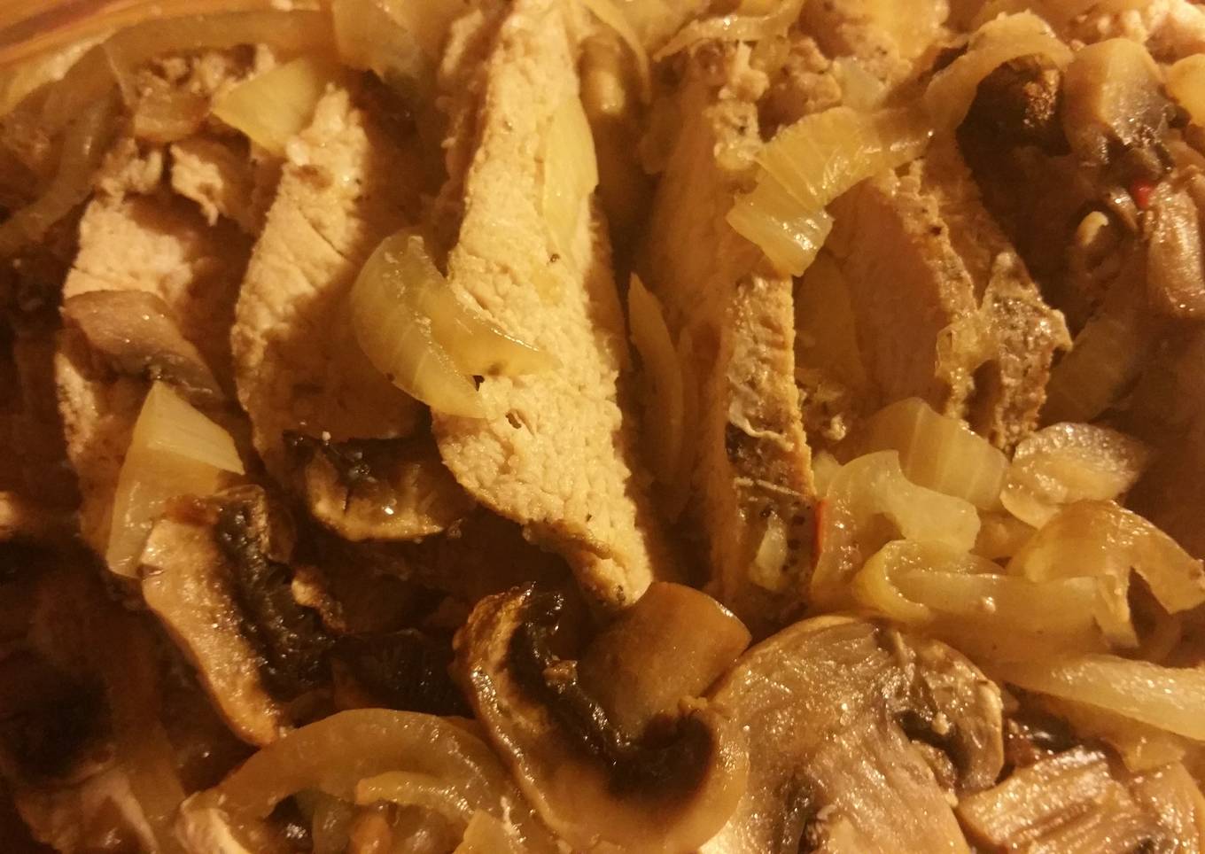 Mushroom onion pork tenderloin
