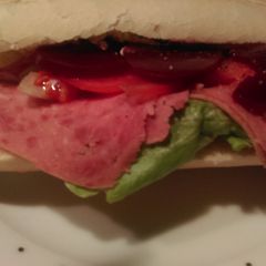 A picture of Mandys corned beef sub.