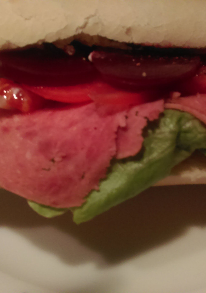 A picture of Mandys corned beef sub.