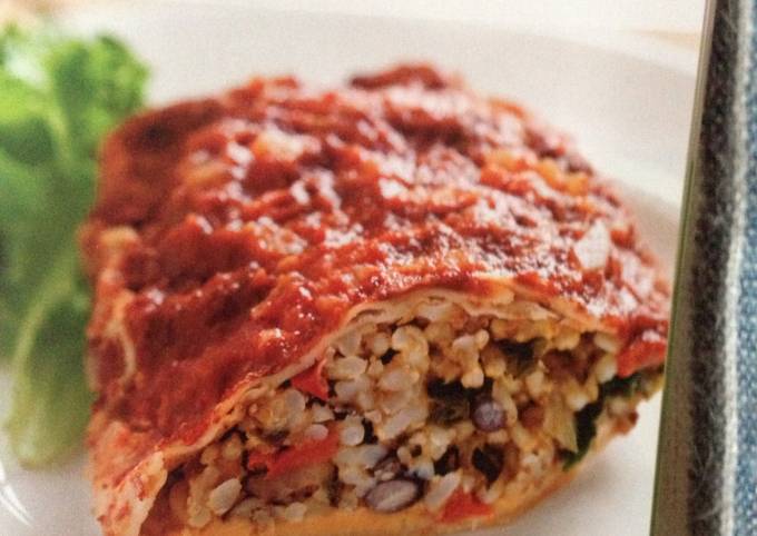 Recipe of Super Quick Homemade Black Bean Burritos w/ Red Sauce