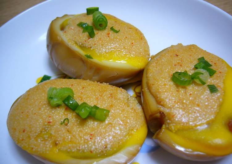 Flavoured Eggs with Mentaiko and Mayonnaise