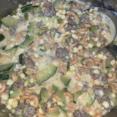 A picture of Zucchini corn chowder.
