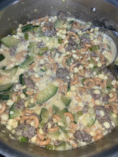 A picture of Zucchini corn chowder.