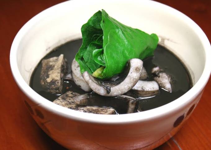 Steps to Prepare Any-night-of-the-week Squid Ink Soup (Okinawan Cuisine)