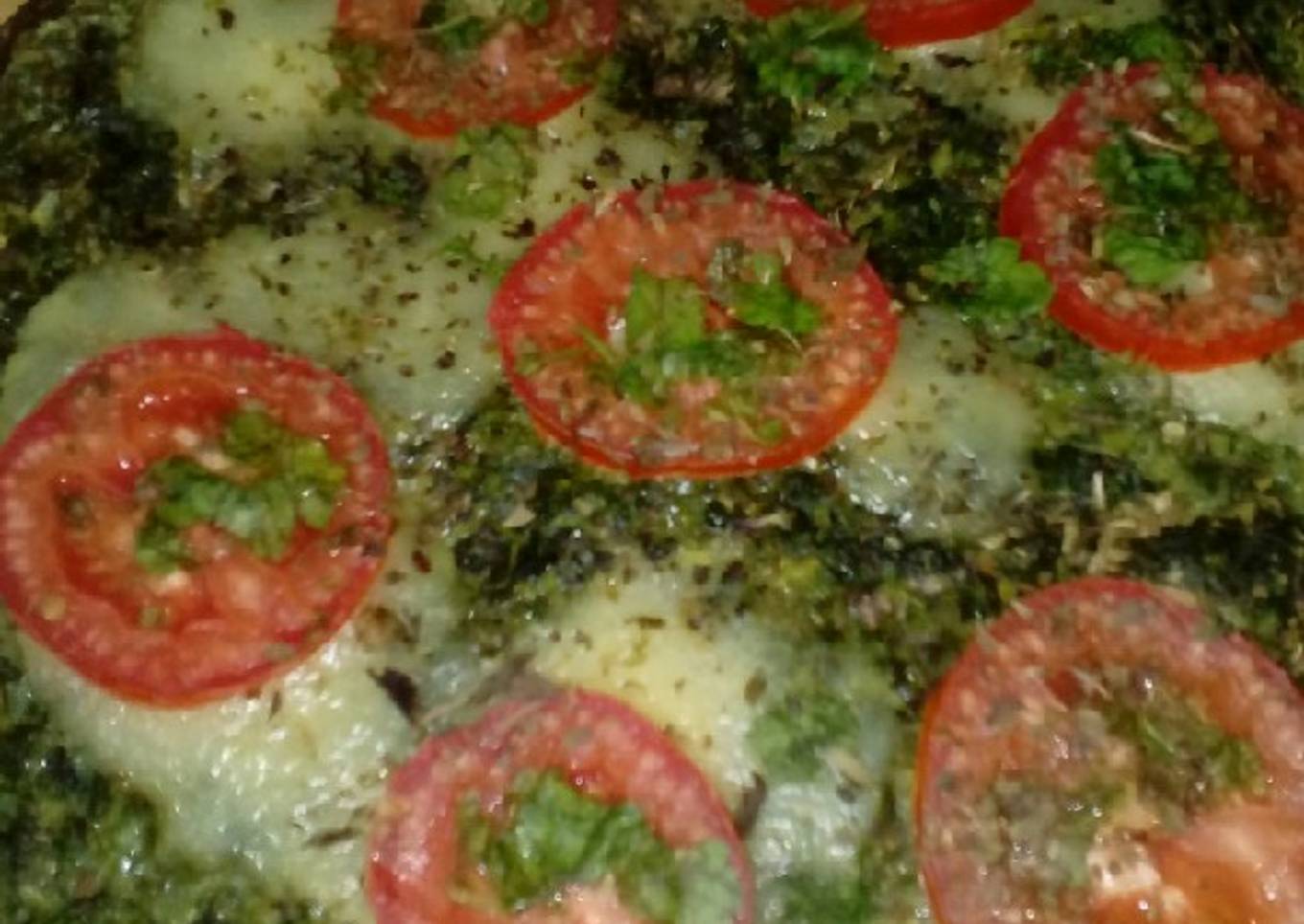 PIZZA SALUDABLE Con base de ESPINACA🍕🍕🍸💜💜