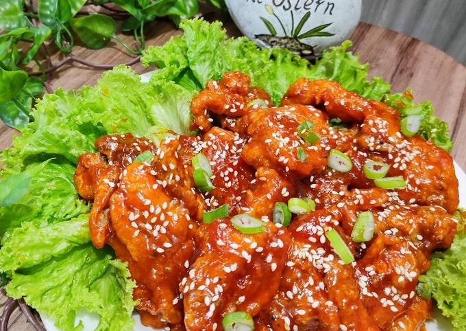 Resep Korean Fried Chicken 1 ~ Yangnyeom Tongdak 🍗🍖 Oleh Andrea 🍁 Cookpad