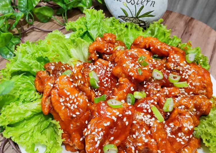 Resep Korean Fried Chicken ~ Yangnyeom Tongdak 🍗🍖 yang Lezat Sekali