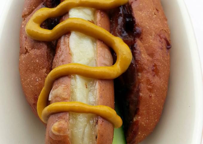 Onion And Cheese Hotdog