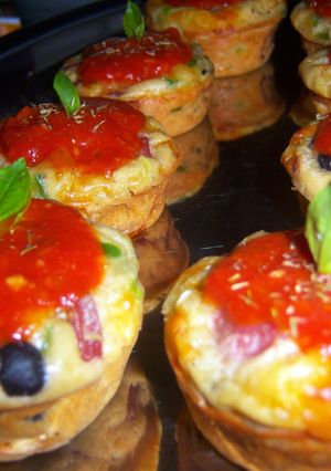 A picture of Sobzee's Pizza Cup Cakes.