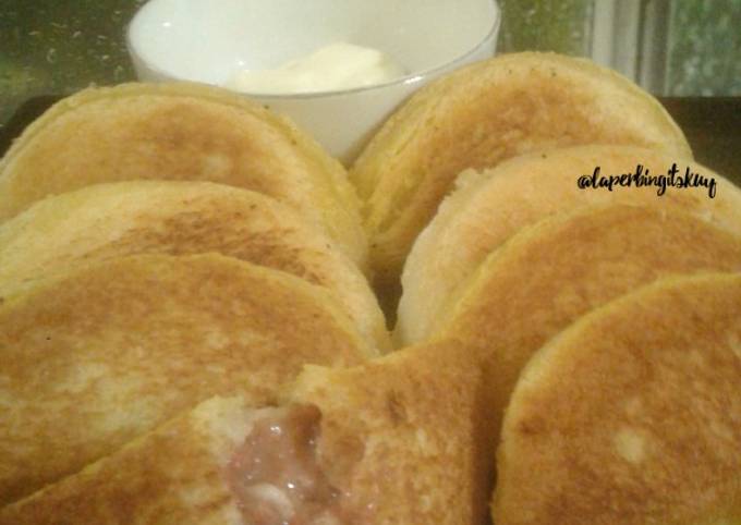 Yuk intip, Resep bikin Roti tawar beef mayo keju / roti bakal cemilan simpel yang gurih