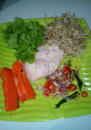 Foto resep Diet Mayo (dinner) days 2 "tim ayam sambal matah"