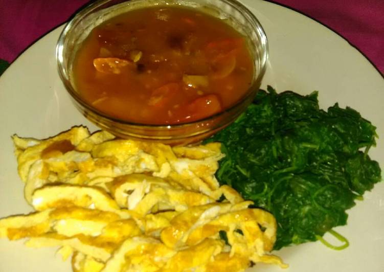 Telur dadar saus pedas asam manis non msg