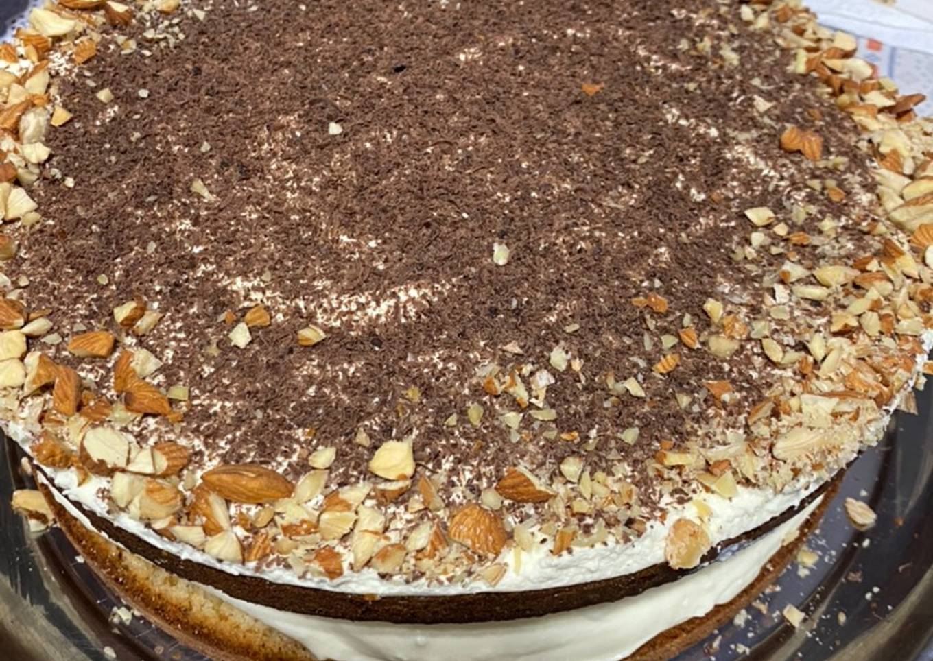 Torta de banana con relleno de tiramisú