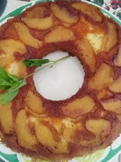 Una foto de Torta de manzana en olla