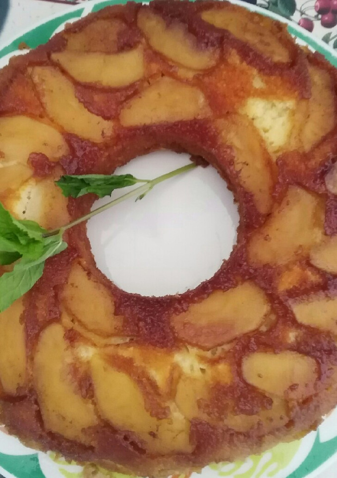 Una foto de Torta de manzana en olla