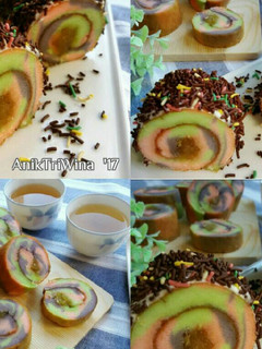Foto resep MOZAIK ROLL CAKE (Bolu Gulung Ekonomis)