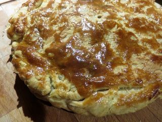 Tourte de Noël Végé : châtaignes -champignons