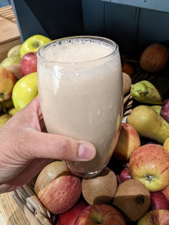 A picture of Banana, peanut butter and cinnamon dairy-free Smoothie.