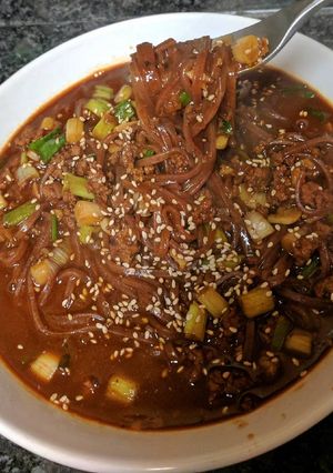 A picture of Korean Style Chinese Noodles.