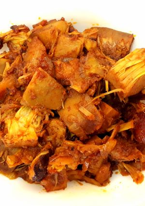 A picture of Kathal ki Sabzi.