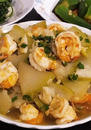 鮮蝦炒瓠瓜 的食譜成品照片