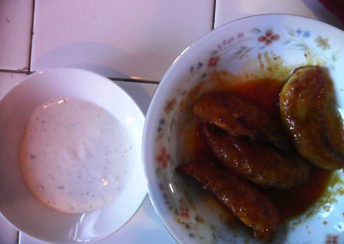 Recipe of Perfect Low fat buffalo breast stip/ home made ranch dressing