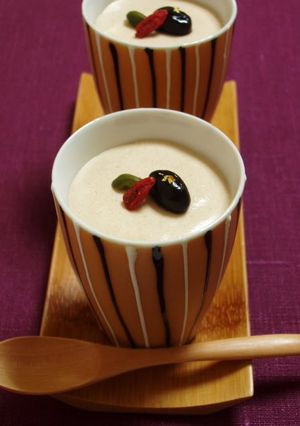 A picture of Fluffy and Rich Kinako Soy Flour Mousse.