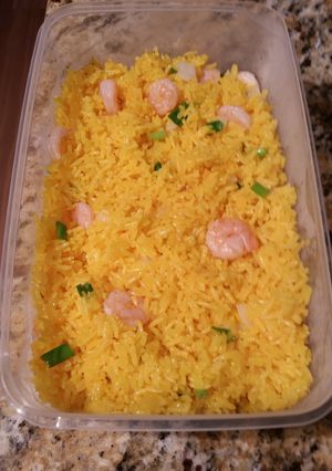 A picture of Yellow Chinese Fried Rice.