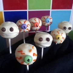 A picture of Vickys Spooky Halloween Cake Pops! GF DF EF SF NF.