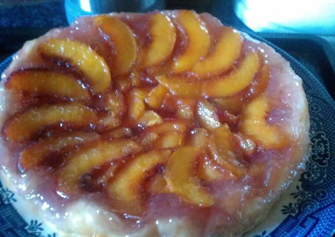 Peach tart tatin