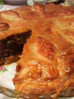 A picture of Meat Pie Made With Frozen Pastry To Serve to Guests.