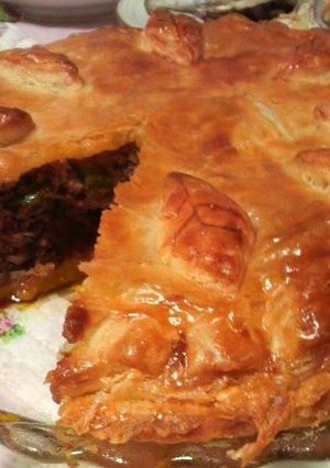A picture of Meat Pie Made With Frozen Pastry To Serve to Guests.
