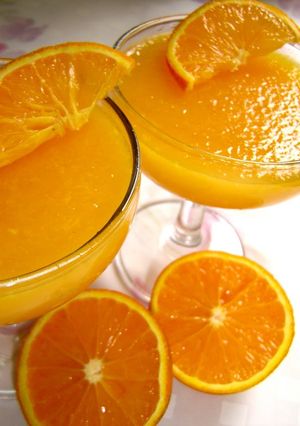 A picture of Easy Microwaved Fresh Orange Jello.
