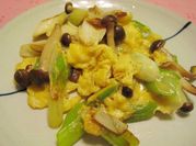A picture of leeks and eggs