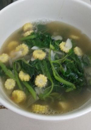 Foto resep Sayur Bayem jagung muda
