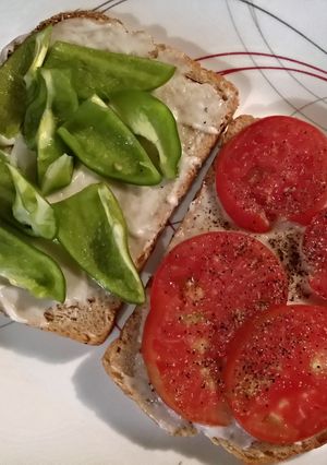 A picture of TX's Style ~ Tomato ~n~ Bell Pepper Sandwich.
