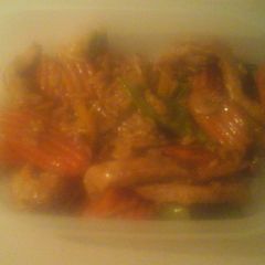 A picture of Awesome pork and beef stirfry.