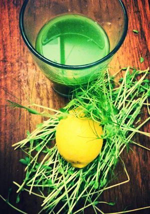 A picture of Green Pea Shoot Juice.