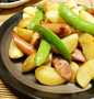 Recipe Stir Fried New Potatoes and Sugar Snap Peas Flavored with Soup Stock the So Delicious Really delicious