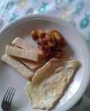 Yam fries,mashed plantain and Eggs